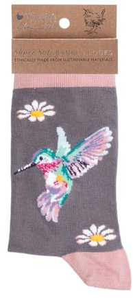 Wrendale Designs by Hannah Dale Wisteria Wishes' hummingbird socks