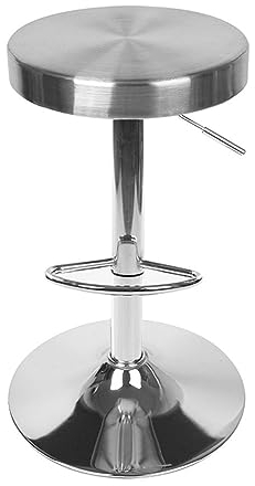 Stehpulthocker aus Edelstahl, verstellbare, drehbare Arbeitsstühle, rückenfrei, glatt gebürsteter Sitz, 55–75 cm, für Fabrik, Labor, Büro
