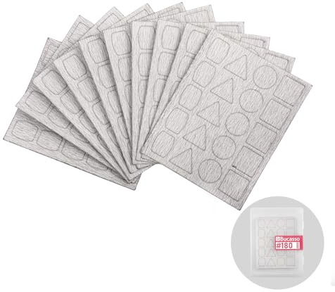 Bucasso Papel de lija para lijadora de bolígrafo PLH-1000, PLH-2000, 10 piezas con cada 20 almohadillas (180)