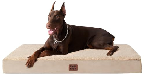 EHEYCIGA Lit orthopédique pour chien, taille XXL, 120 x 74 x 9 cm, coussin lavable et moelleux, matelas pour caisse, kaki