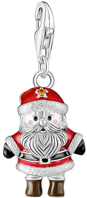 THOMAS SABO Santa Claus Charm Silber Recyceltes 925 Silber, Geschwärzt, Kaltemail