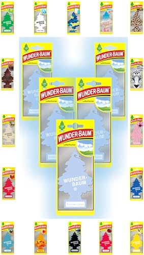 Wunder-Baum Lot de 5 désodorisants pour voiture + stylo light-tribe (Summer Cotton)