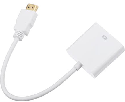 Mikikit Adattatore Cavo a Vga 1080p Per Computer Portatile, Convertitore Video Alta Definizione Chip Integrato Per Ufficio e Uso Multimediale, Compatibile Monitor e Proiettori Bianchi