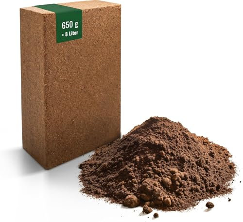 ProFlora® Kokoserde gepresst - Biologisch abbaubare, torffreie Blumenerde aus Kokosfasern ideal als Anzuchterde (1 Stück, 8 Liter)