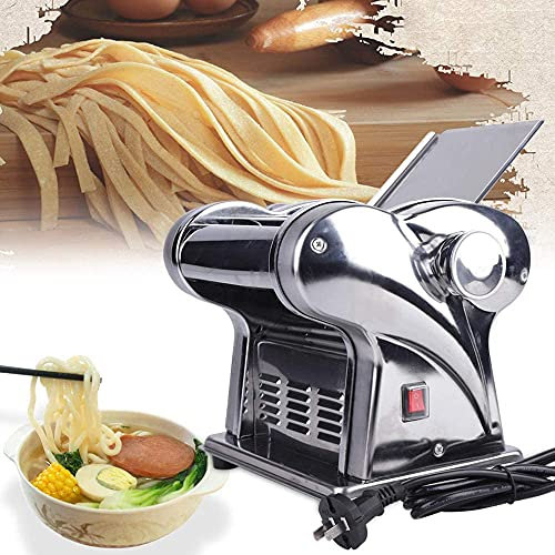 Sfogliatrice elettrica commerciale per pasta, sfogliatrice automatica per pasta in acciaio inox, macchina per pressare le tagliatelle, macchina per pasta elettrica con due lame per cucina domestica e