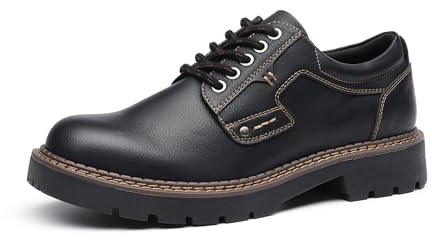 Bruno Marc mäns snörning bekväma Oxford-skor, skolskor, promenader och modeskor, Svart, 44.5 EU