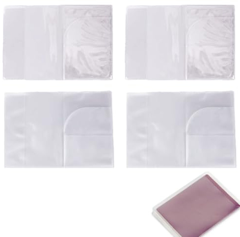 4 pcs protège passeport, 2 transparents et 2 givrée protection pour Passeport Voyage Protection Housse de Passeport