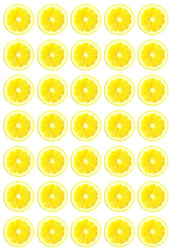 Lemon Slice - Edible Cupcake Toppers - Wafer or Icing - Fun Food Fruit Birthday Party Themed Celebration Cake Decorations for Cupcakes, Cookies, Brownies, Muffins & More!