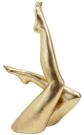 Dnoifne Goldene Beinstatue, Abstrakte Kunst Skulptur aus Harz, Yoga-Frau Deko Figur, Moderne Ästhetik Dekoration für Wohnzimmer, Schlafzimmer, Büro, Regal, Schreibtisch oder Bücherregal