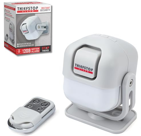 ThiefStop Shed Alarm & Home Security Motion Sensor – 120 dB PIR Sensor, Battery-Powered Wireless Alarm for Shed, Garage, Workshop, Van security, tools & Outdoor Storage