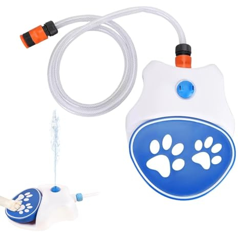 Fontana D'Acqua Canina A Pedale | Con Tubo Da 1,62 m E Dispenser Interattivo | Pedale Spruzzatore D'Acqua Per Cani | Patio Giardino Prato Cortile Balcone Gioco Estivo