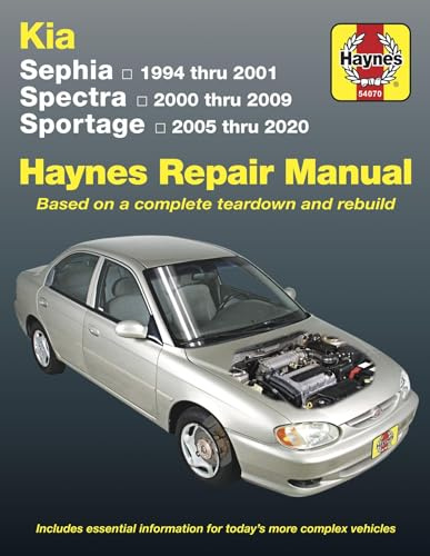 Kia Sephia (1994-2001), Spectra (2000-2009) & Sportage (2005-2020) Haynes Repair Manual: Based on a Complete Teardown and Rebuild (Haynes Automotive)