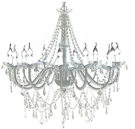 vidaXL Lampadario da Soffitto 12 Luci Cristalli Luce Pendente Lampada Sospesa