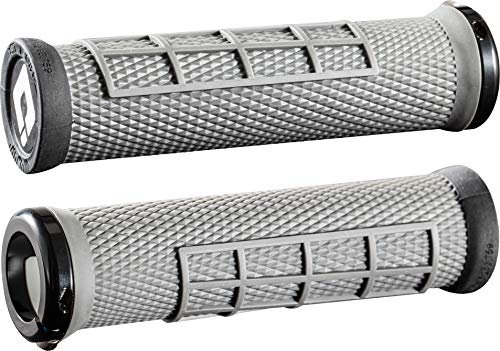 Odi Elite Flow V2.1 Lock On Grip - Grey/Black, 31/130mm / Locking Clamp Handle Bar Part Mountain Biking Bike MTB Riding Ride Trail Enduro Downhill Hand Comfort Handlebar Rubber DH Accessories