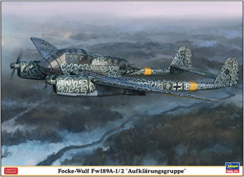 Hasegawa 002275 1/72 Focke-Wulf FW 189A-1/2 Aufklärungsgruppe Plastikmodellbausatz, Modelleisenbahnzubehör, Hobby, Modellbau, Mehrfarbig