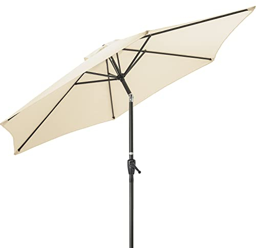 CHRISTOW Tilting Garden Parasol Umbrella UV Protective Polyester Canopy With Crank Handle
