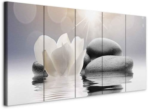 artgeist Acoustic Canvas Wall Art Zen Spa 90x35 in - 5pcs Picture with Acoustic Foam Sound Print Artwork Room Acoustics Soundproofing b-B-0268-b-m