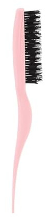 Cricket Amped Up Rubberized Teasing Hair Brush - Smoothing & Teasing Brush for Stylists, Women & Men - Styling & Sectioning - Ideal for Edge Styling, Nylon/Boar Bristles - Blush