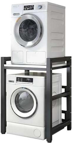 Kit de apilamiento para lavadora y secadora Lavadero Estante para lavadora y secadora, Cuarto de baño Marco Intermedio Lavadora Altura ajustable, Cocina Estantería apilable para Secador Superior (Siz
