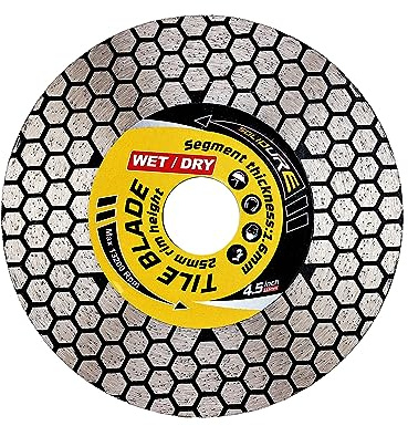 Solidure Diamant-Trennscheibe 115 mm x 1,6 mm x 22,23 mm, Doppelfunktions-Porzellanklinge zum Schneiden und Schleifen von Keramikfliesen, Porzellan, Granit, Marmor