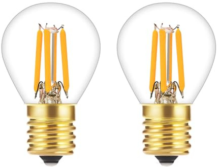 Tsunetani-S11 LED Bulb Filament 4W Equivalent to 40 Watt Incandescent Appliance Bulb- E17 Intermediate Base Mini Globe Light Bulbs 2700K Warm White for Cabinet, Closet, Exit Sign Light Bulb - 2Pack