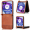 RankOne Wallet Case for Motorola Moto Razr 50 Ultra (6.9 Inches), Magnetic Flip Leather Cover with Card Slots Kickstand Brown