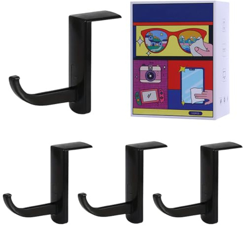 JchEnye Monitor-Kopfhörerhalter, 4 Kopfhörerhalterhaken in Einer Packung, kompaktes Design mit Reinigungstuch 1 Box - Kopfhörerhalter Bildschirm