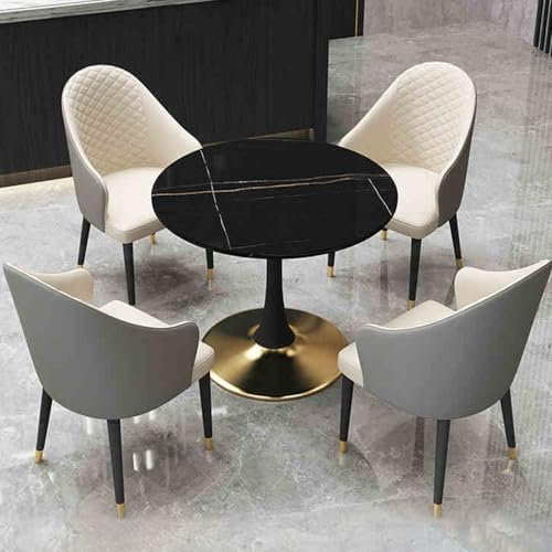 JHDXL Rezeption Tisch und Stuhl Kombination 80cm/31.5in Empfangstisch und Stuhl Set, Verhandlungstisch Besprechungstisch Büro Konferenztische Empfangsraum(White 3)