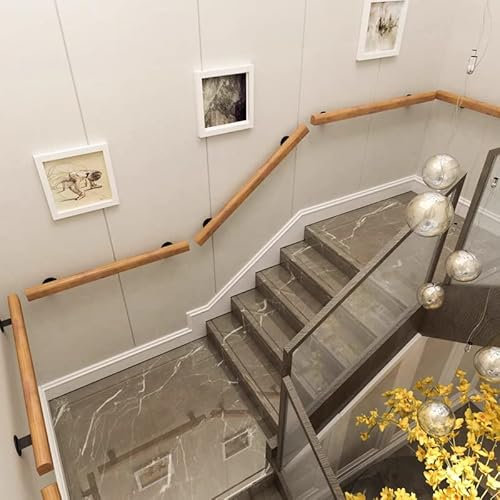 Ringhiera per scale ils Stairs il, ringhiera per scale antiscivolo in legno massello, interni per la casa soppalco contro il muro anziani il (dimensioni: 150 cm)