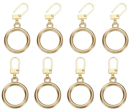 sourcing map Lot de 8 tirettes de rechange pour fermeture éclair rondes amovibles de 3,5 x 33,6 cm pour sacs, manteaux, vestes, poignées fermées, doré