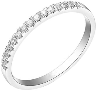 Tolldek Hochzeitsring PT950 Platin Echt Schmuck, Weiß 0.11ct Labor Erstellt Diamant Klassiker Diamantring Rundschliff, Trauringe Platin, Gr.48 (15.3)