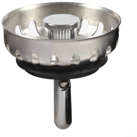 Passoire d'évier de cuisine 52 mm en acier inoxydable avec profondeur réglable et joint en caoutchouc, pour bonde de vidange G1-1/2 dans les cuisines à domicile
