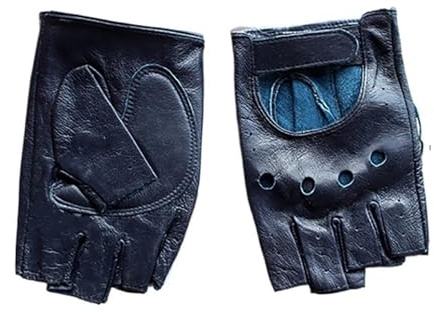 EnxJire Leder-Autohandschuhe Halbfingerhandschuhe aus Leder for Damen, Sommer, Fahren, hohl, dünn, ungefüttert, Motorrad-Reithandschuhe