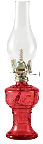Lámpara de petróleo clásica de cristal para interiores con núcleo de fuego ajustable, iluminación de emergencia para iluminación decorativa de habitaciones, lámpara de aceite tradicional como