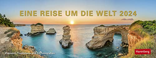Eine Reise um die Welt Premium-Tischplaner 2024. Spiral-Tischkalender mit 53 Fotos von den schönsten Reisezielen der Welt. Wochenplaner 2024 für den ... 29 x 11 cm: Wochenkalender mit 53 Fotografien