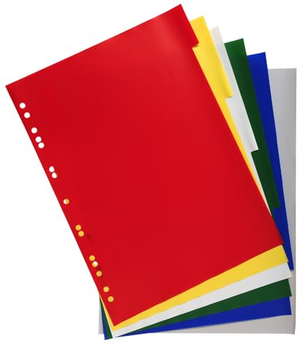 Exacompta 3006E 100er Pack Premium-Register für DIN A4 aus langlebigem Kunststoff 6-teilig volle Höhe 22 x 29,7 cm vollfarbig 6 Farben PP Trennblätter Trennstreifen