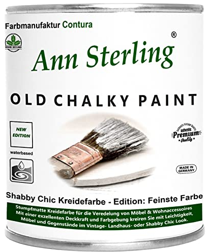 Ann Sterling 1Kg. Kreidefarbe Shabby Chic Feinste Farbe Innen und Außen Möbellack Bastellfarbe (Cappuccino 17)