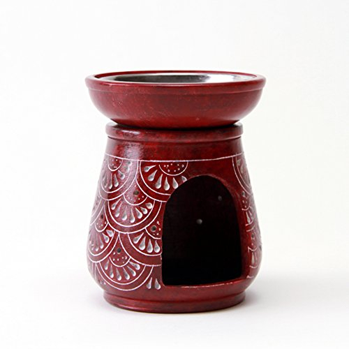 Bitto Weihrauchbrenner und Duftlampe MARAKESH Softstone mit Metallschale, H: 11,5 cm, Ø 9 cm