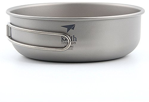 Keith Titan-Schüssel, 300 ml – 600 ml, ultraleicht, Campinggeschirr, Picknick-Schüssel, tragbar, klappbarer Griff (Ti5325-500 ml)