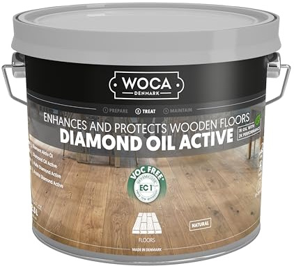 WOCA Denmark Diamond Oil Active Natur 2, 5 L - Parkettöl für ein extrem langlebiges Holzfinish auf pflanzlicher Basis