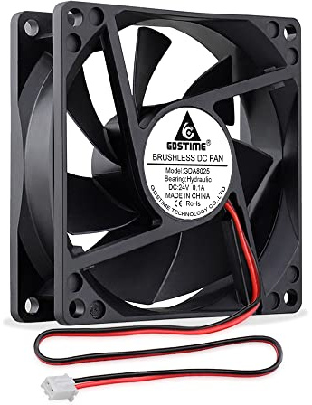 GDSTIME Lüfter 24V 80mm PC Lüfter 24V 80x80x25 2 Pin Gehäuselüfter 80mm | lüfter 80mm 24v pc lüfter 80x80x25mm 2800 U/min für PC Computer Router Spieler TV-Box Spielkonsole