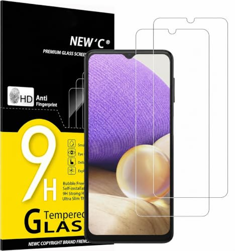 NEW'C 2 Stück für Samsung Galaxy A32 5G für Panzerglas, blasenfrei, äußerst widerstandsfähig, nicht kompatibel mit Samsung Galaxy A32 4G.