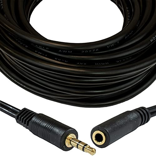 Pebble Eleven 15M Extra Long Premium Gold 3.5mm AUX Audio Extension Cable Headphone Jack Plug