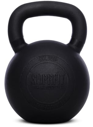 SUPRFIT – Elite Kettlebells – pulverbeschichtete Kugelhantel aus massivem Gusseisen für Fitness, Crossfit & Krafttraining – mit Farbcodierung zur besseren Unterscheidung der Gewichte