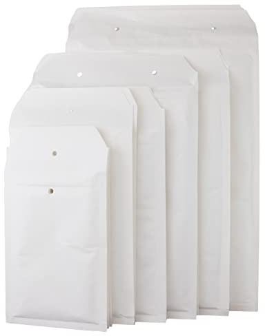 D´s Items® | Luftpolsterumschläge [weiß] - 5/E - (240 mm x 275 mm) - Kraftpapier - [100 Stück] - | Luftpolstertaschen | Verpackungsmaterial | Luftpolsterversandtaschen | Versandtaschen