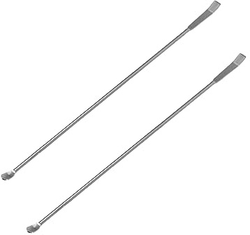 2 cucchiai reagenti per il prelievo di campioni in laboratorio, 180mm in acciaio inox 304, spatola da laboratorio a doppia testa 2 in 1