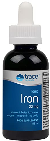 Trace Minerals | flüssiges ionisches Eisen diätetische Ergänzungstropfen | 22 mg Eisen unterstützt kognitive Funktion, Energie, Immunsystem | 56 ml, 46 Umhüllungen