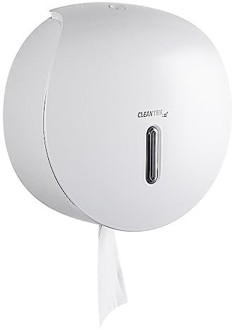 Clean Tek Manueller Toilettenpapierspender, 1 Toilettenpapierhalter, Rollen separat erhältlich, manipulationssicher, weißer Kunststoff-Papierspender für Badezimmer, Restauranware