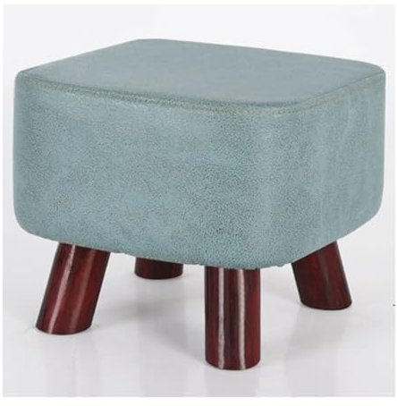 XLIHAWY Fußstütze Modern, Bank Zum Wechseln Der Schuhe Mit Massivholzbeinen, Osmanischer Hocker Aus Massivem Holz Für Balkon Schlafzimmer (Farbe : Grün, Größe : 11x11x9in)