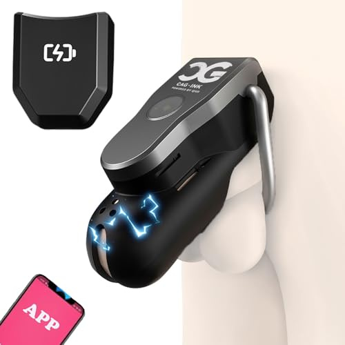 NAIXBTY Neuer App Fernbedienung Elektrischer Schock Chastity Cage Zwei Größen Male Keuschheitsgürtel SM Keuschheitsgürtel Herren Extrem Cock Cage Bondage Keuschheit Stimulieren Sex toys Für Männer (M)